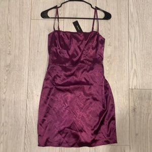 Lulu’s Emalee Purple Satin Bodycon Dress
